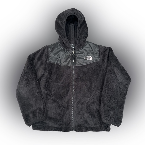 Girl's Black North Face Oso Hooded Fleece Jacket Sz M - Picture 1 of 3